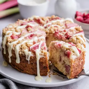 Köstlicher Rhabarberkuchen mit Vanillecreme und Streuseln: Das perfekte Rezept für den Frühling!