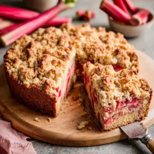 Saftiger Rhabarberkuchen mit Streusel – Das perfekte Rezept für deinen Frühlingsgenuss!