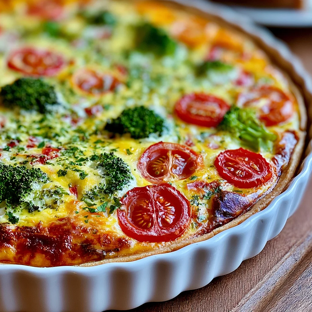 Bunte Gemüsequiche mit Brokkoli und Tomaten: Das einfache Rezept für Genuss!