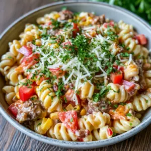 Käse-Liebe: Das unwiderstehliche Rezept für cremige Cheeseburger-Pasta!