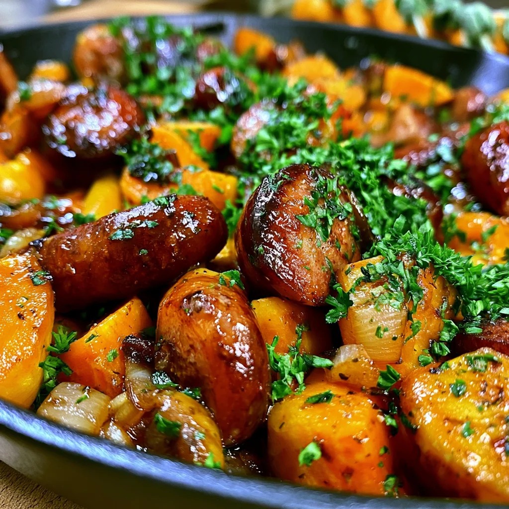 Wurst und Süßkartoffeln Pfanne: Das schnelle Rezept für ein herzhaftes Wohlfühlessen!