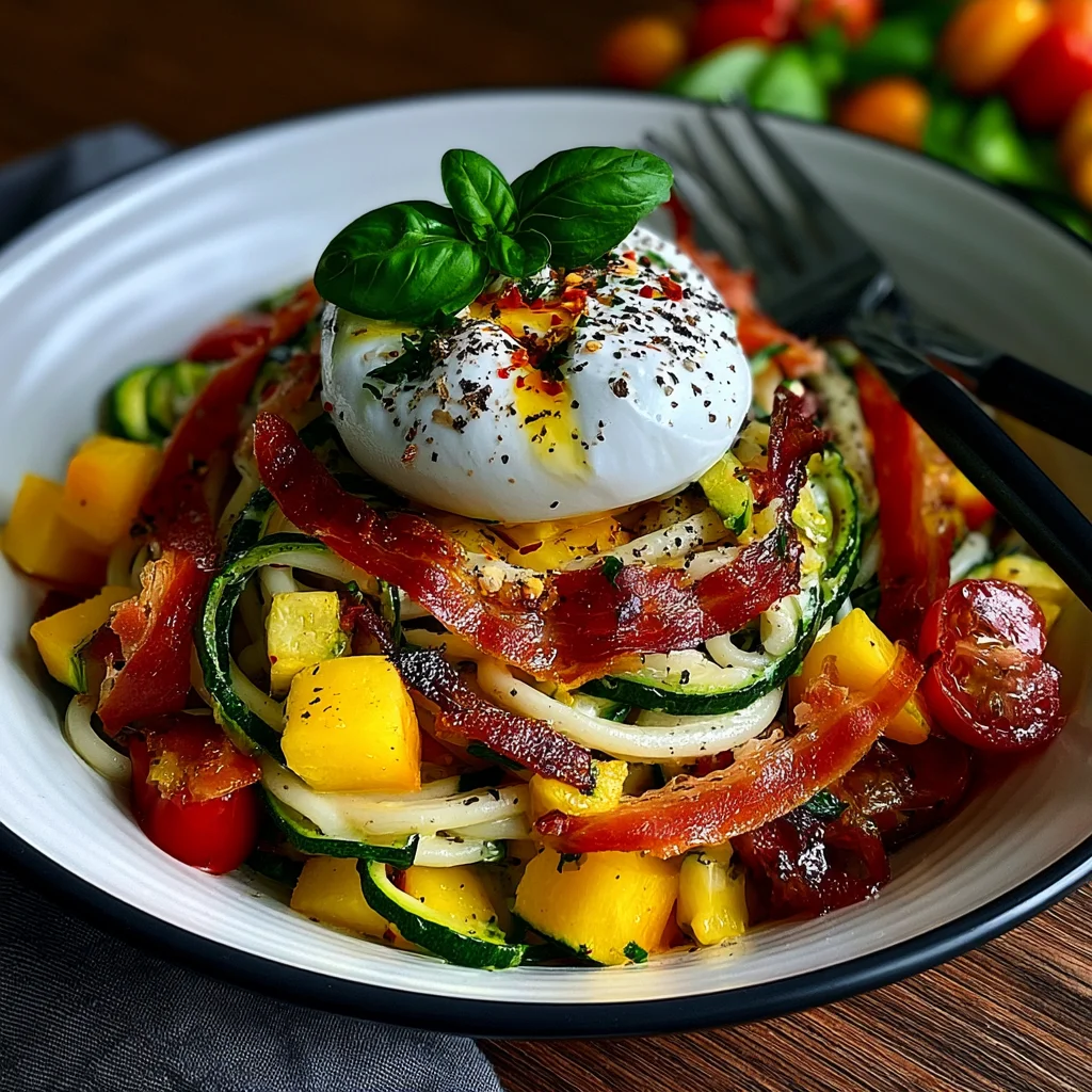 Zucchini Carbonara Rezept: Schnell, lecker und mit cremiger Burrata!