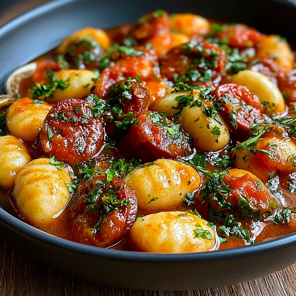 Gnocchi mit Chorizo und cremiger Harissa-Sauce: Ein Rezept für dein nächstes Geschmackserlebnis!