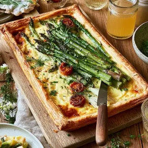 Knusprige Blätterteigtarte mit grünem Spargel – das einfache Rezept für Genussmomente!