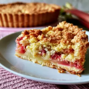 Köstliche Rhabarber-Tarte mit Streuseln – einfaches Rezept für dein Frühlingsdessert!