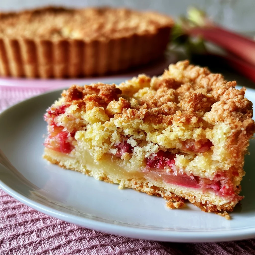 Köstliche Rhabarber-Tarte mit Streuseln – einfaches Rezept für dein Frühlingsdessert!