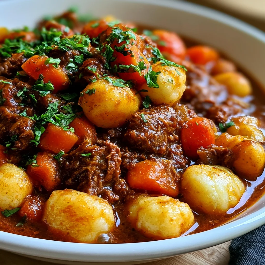 Köstliches Gnocchi-Gulasch Rezept für kalte Tage, das einfach begeistert!