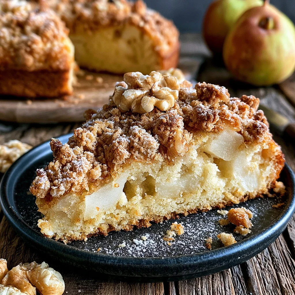 Saftiger Birnenkuchen mit Streusel – das unwiderstehliche Rezept für dein nächstes Dessert!