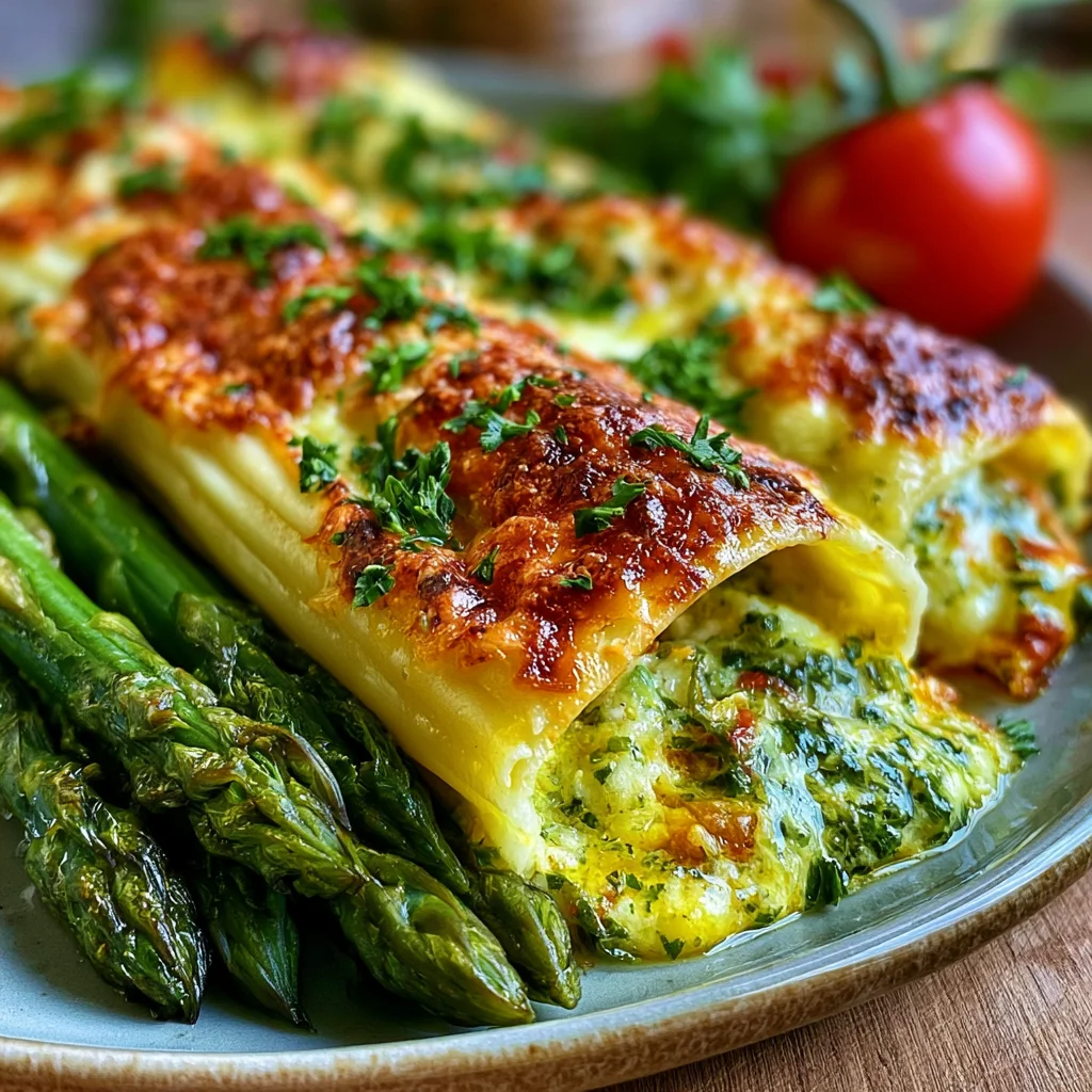 Spargel-Cannelloni mit Kräutersauce: Das einfache Rezept für ein festliches Dinner